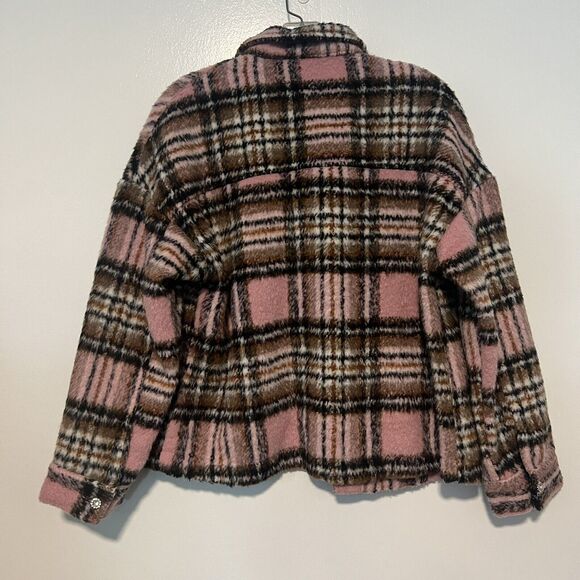Lulus The City is Calling Pink Plaid Shacket Size Small - Picture 7 of 9